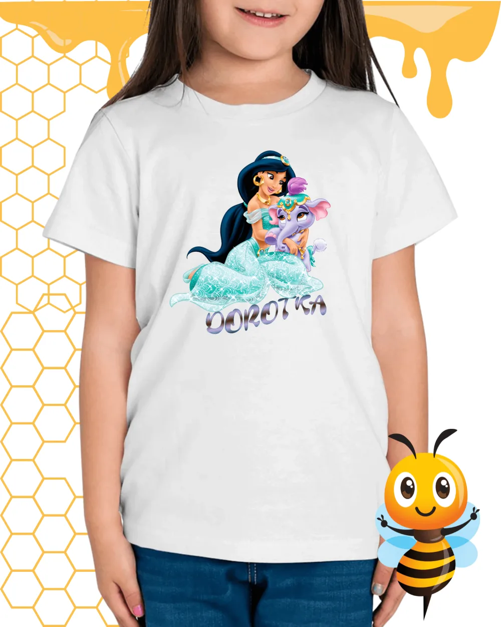 Disney princezná Jasmína tričko s vlastným menom
